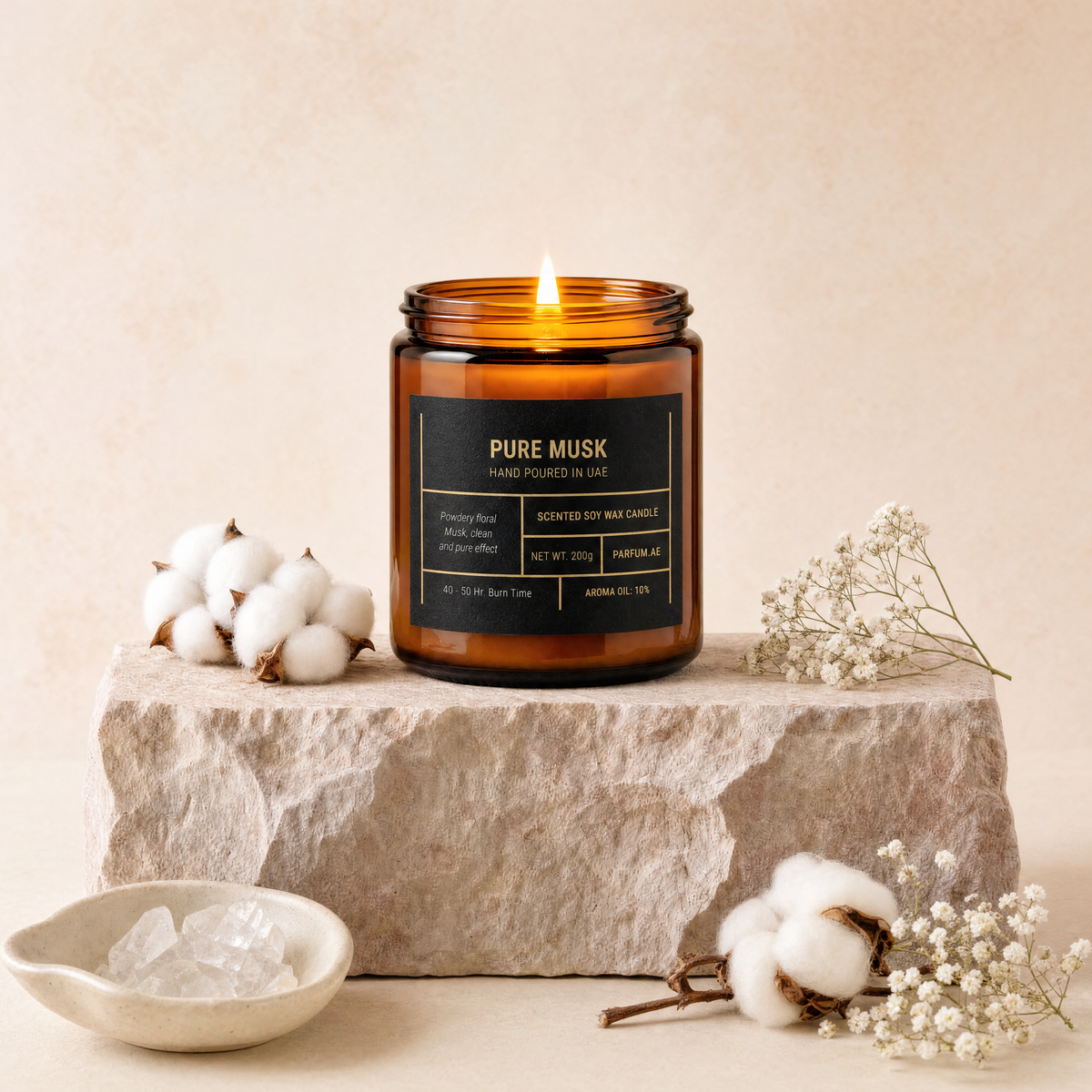Our creation of Pure Musk Scented Soy Wax Candle