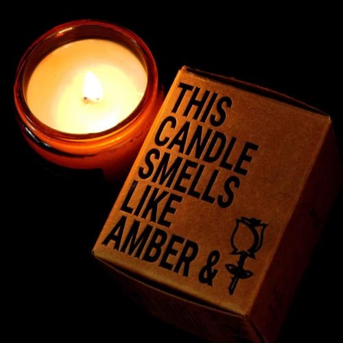 Our creation of Amber & Roses Scented Soy Wax Candle